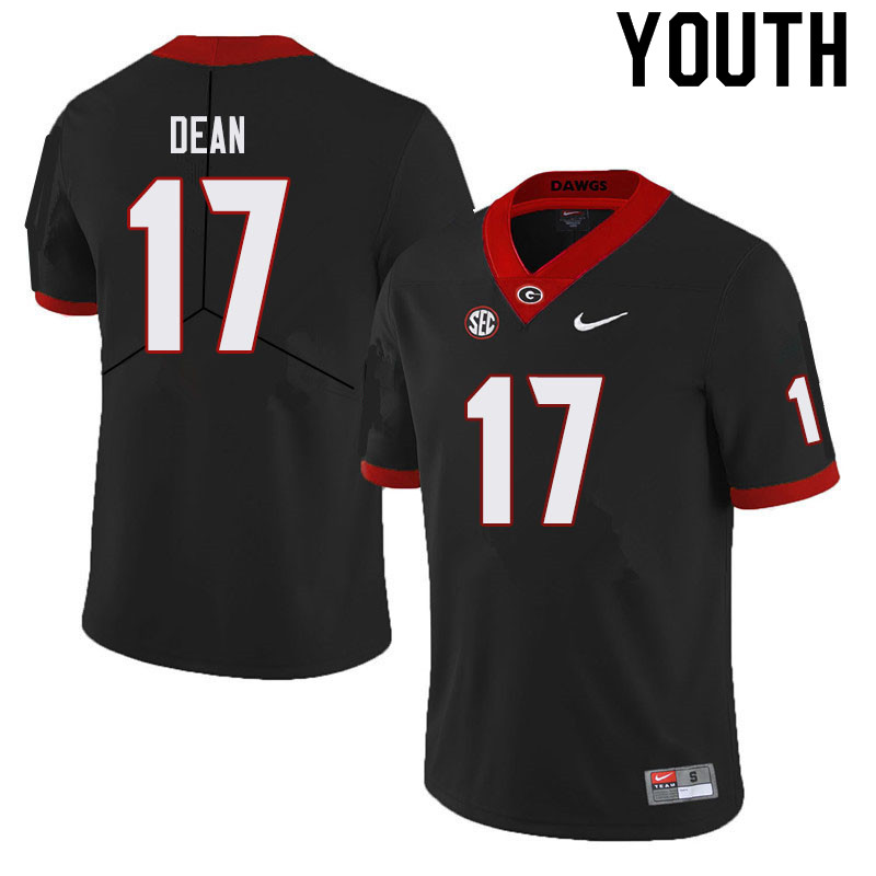 Georgia Bulldogs Youth Nakobe Dean #17 Black Stitched College UGA Football Jersey 23BP015LP